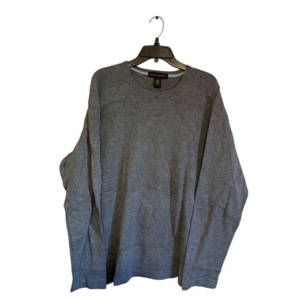 Banana Republic Mens Gray Sweater Tight Knit 100% Cotton Long Sleeve XL